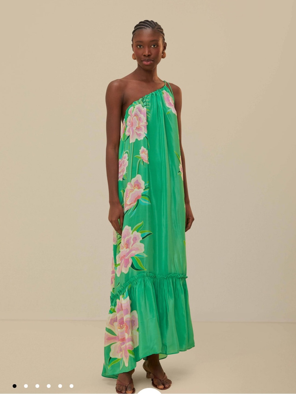 Farm RIO Floral Vibing Green Maxi Dress Sz. L